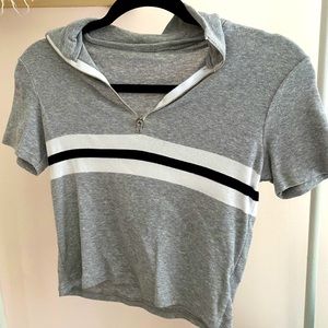 brandy melville john galt cropped half zip up